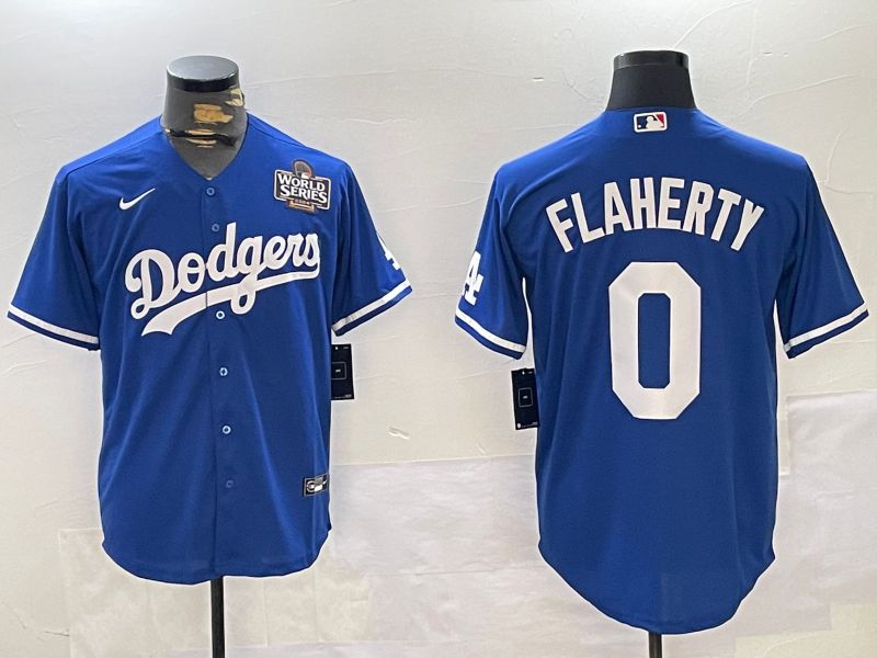 Men Los Angeles Dodgers #0 Flaherty Blue Game 2024 Nike MLB Jersey style 1120->los angeles dodgers->MLB Jersey